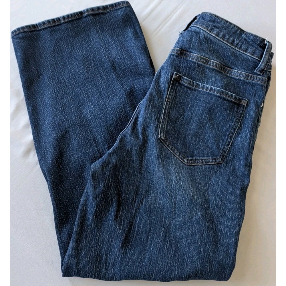 Quince Organic Cotton Wide Leg Jeans Wos 29 Medium Blue Wash High Rise Stretch